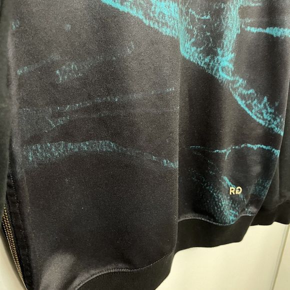 Rich Gang Mens Sweatshirt Black Space Cosmos Gold Zipper Designer Small RG NWOT - Picture 4 of 10